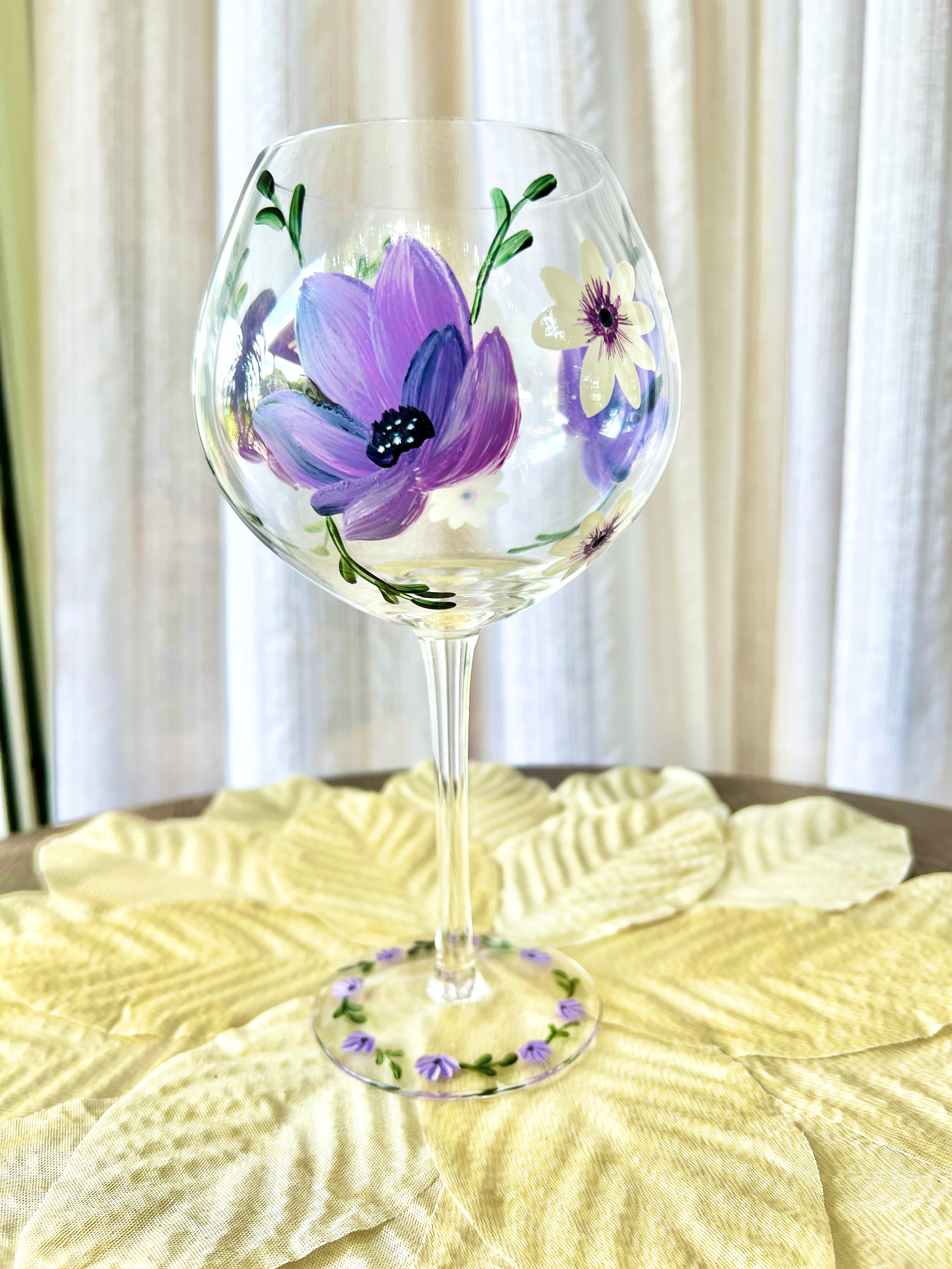 Celine Hand Painted Wine Glasses