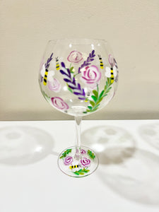 Garden Hand Painted Wine Glasses