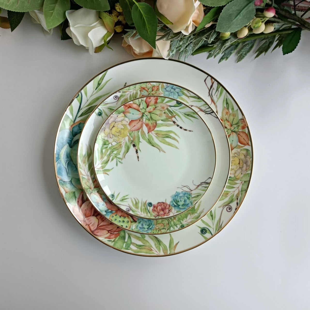 25 Plate Rio Rio Turquoise Floral Salad Plates Set Of 6 Melamine 8.5 Inch Rio ...