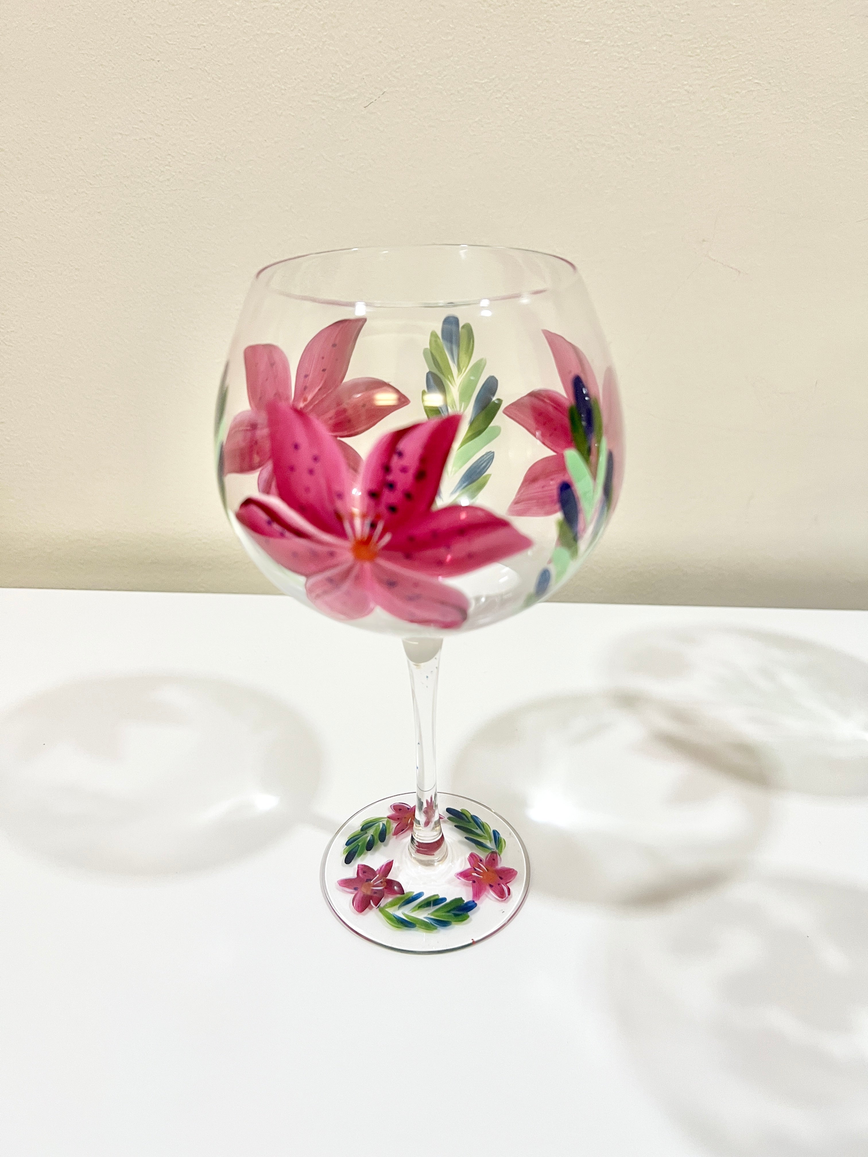 Garden Hand Painted Wine Glasses