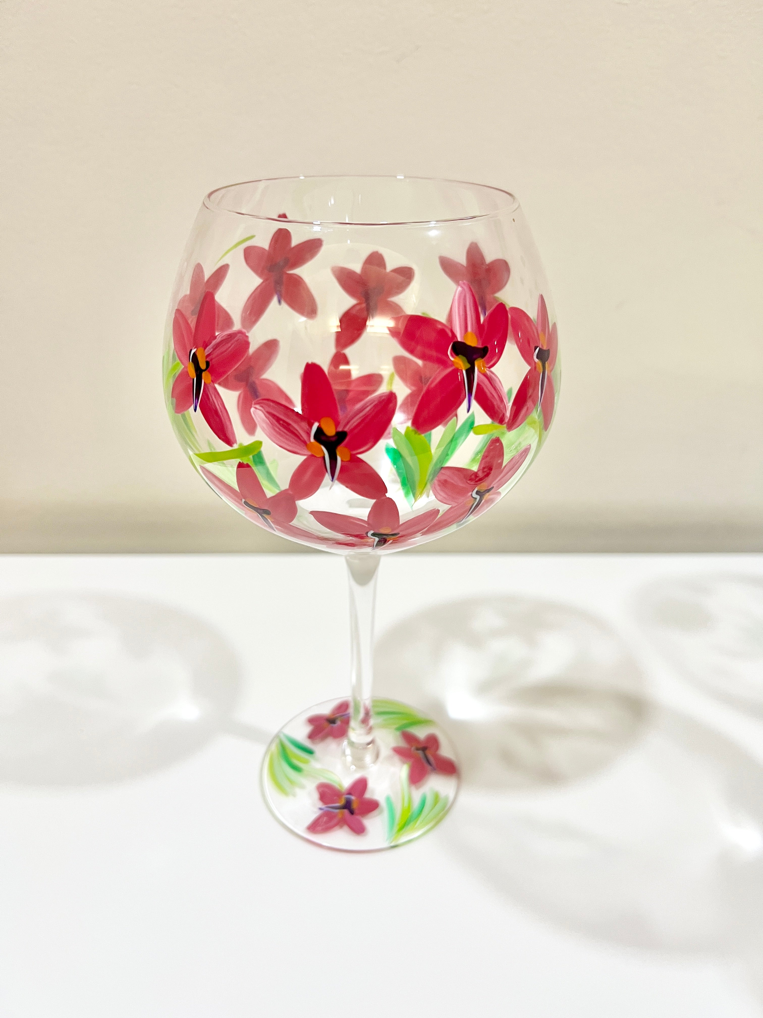 Garden Hand Painted Wine Glasses