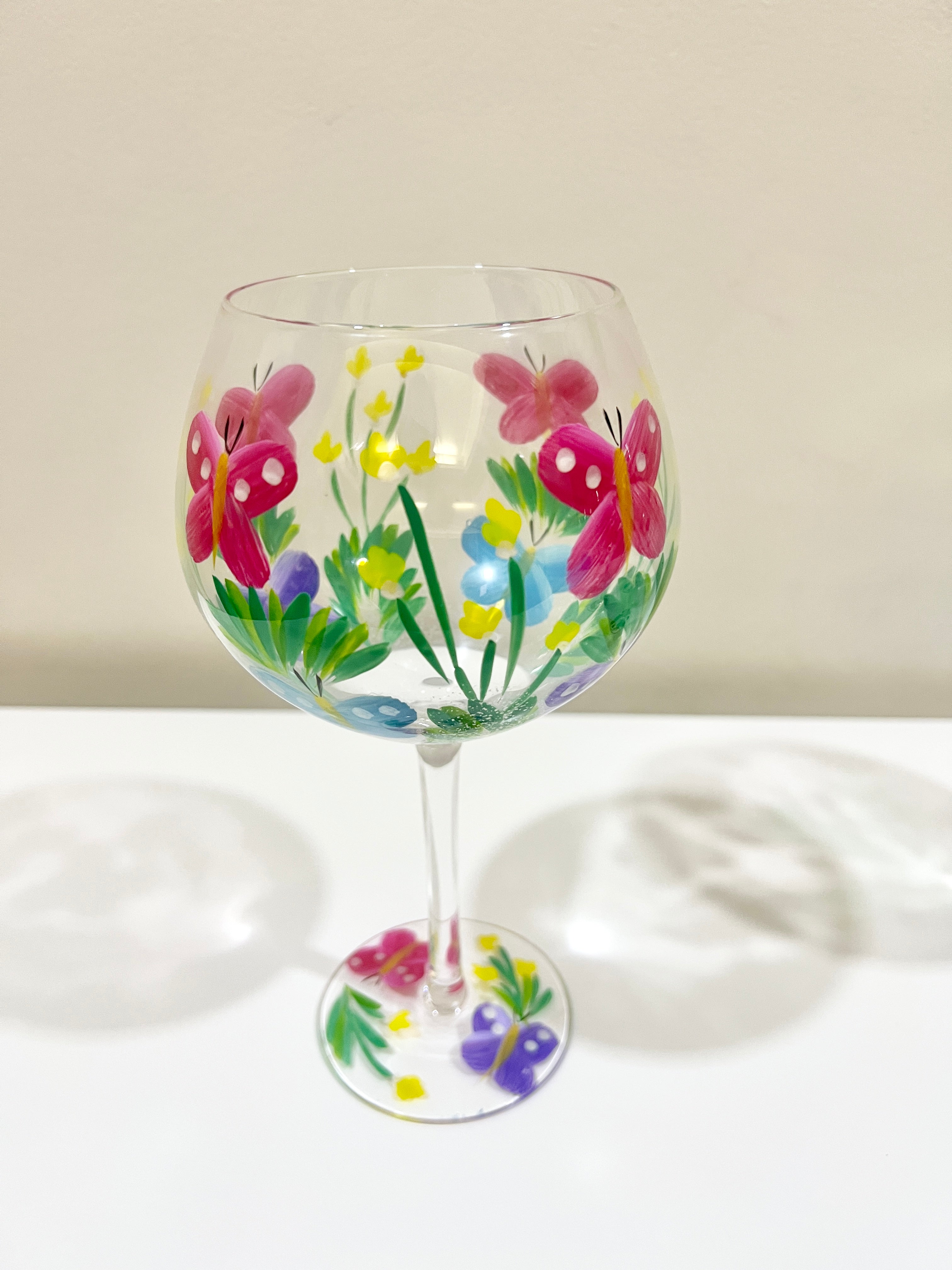 Garden Hand Painted Wine Glasses