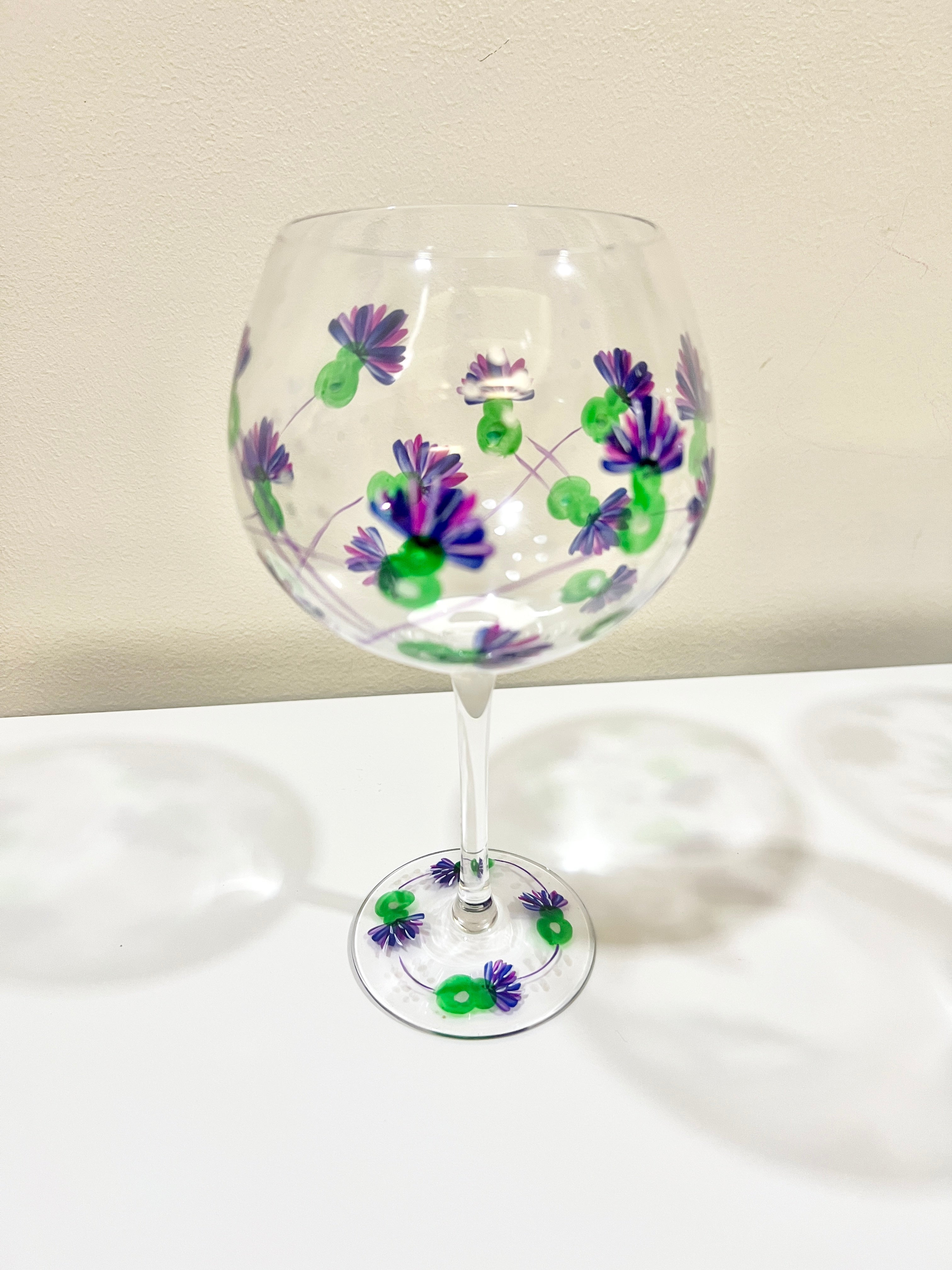 Garden Hand Painted Wine Glasses