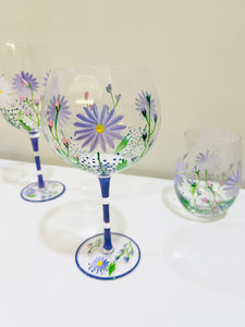 Margaret Hand Painted Glassware Set