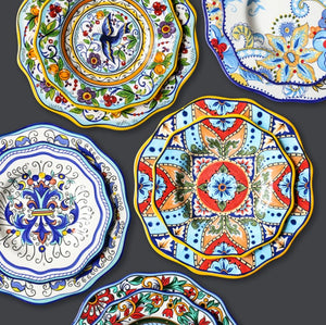 Oriental Pattern Dinner and Salad Plate Set