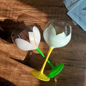 Pristine Hand Painted Wine Glasses