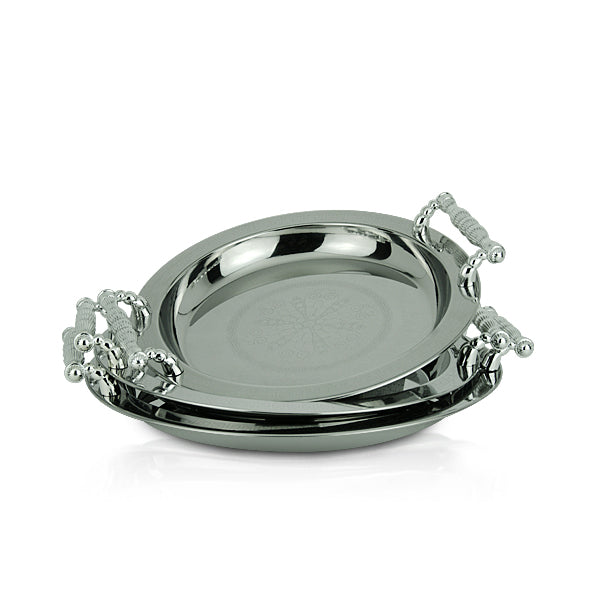 Vonnie Round Stainless Serving Tray Set