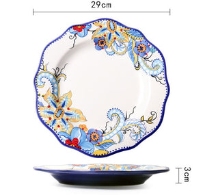 Oriental Pattern Dinner and Salad Plate Set