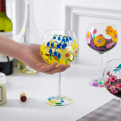 Marie Hand Painted Wine Glasses