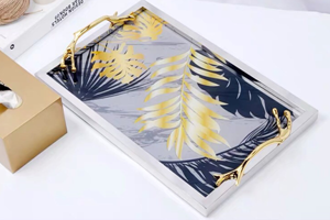 Golden Leaves Accent Tray