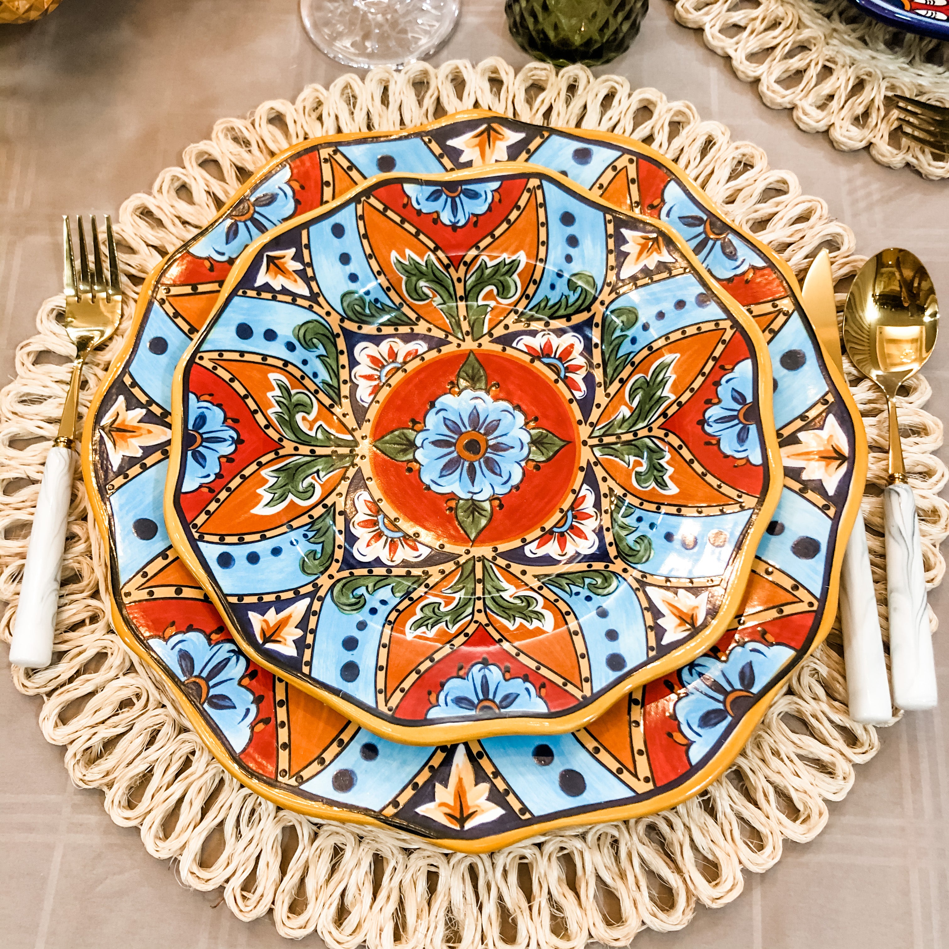 Fiesta Dinner and Salad Plate Set