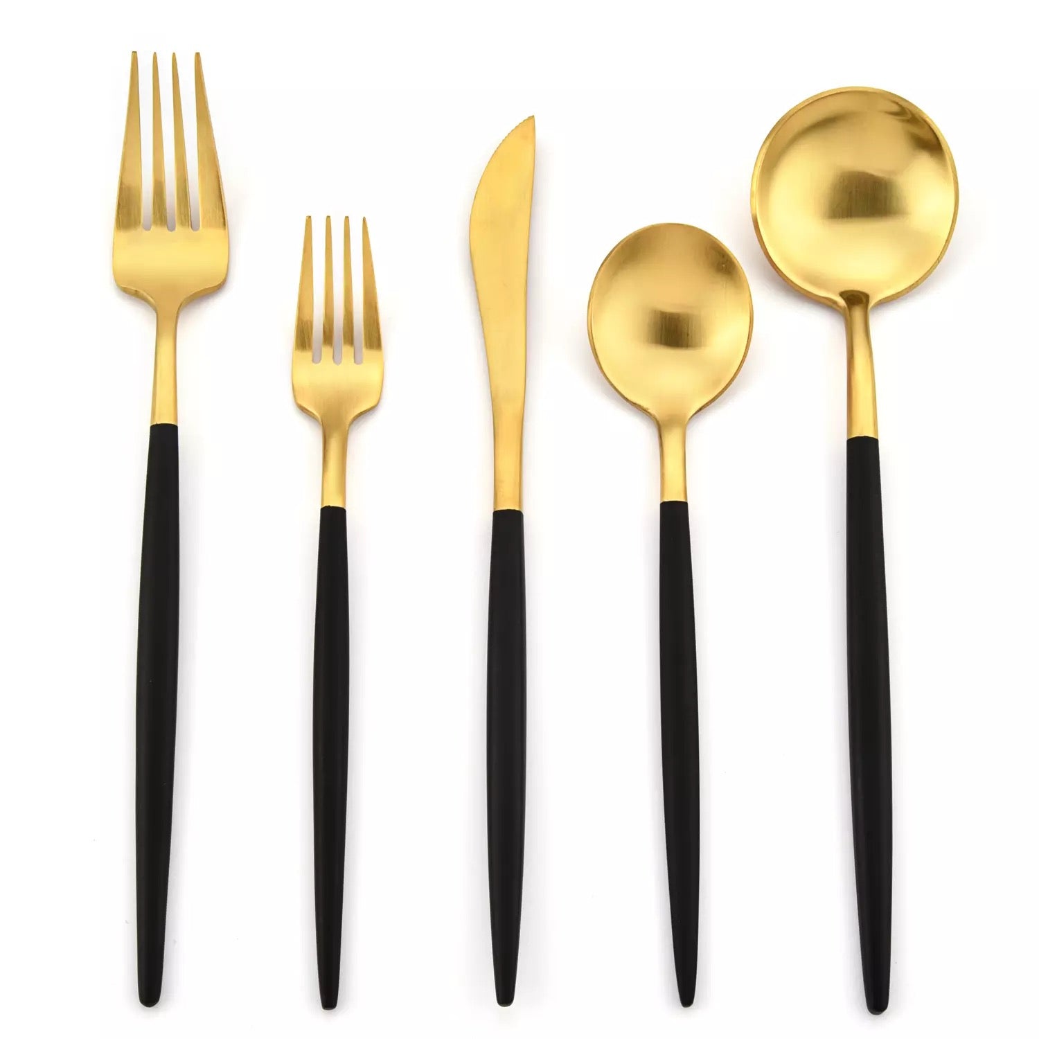 Carrie Black Gold Cutlery Set