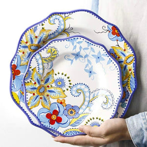 Oriental Pattern Dinner and Salad Plate Set