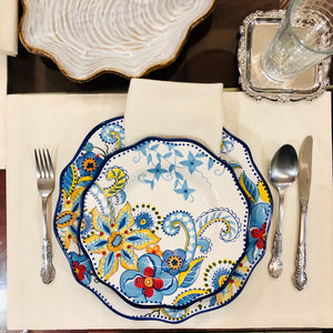 Oriental Pattern Dinner and Salad Plate Set