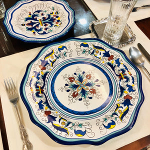 Blue Tile Dinner and Salad Plate Set