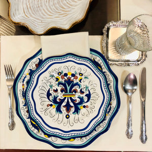 Blue Tile Dinner and Salad Plate Set