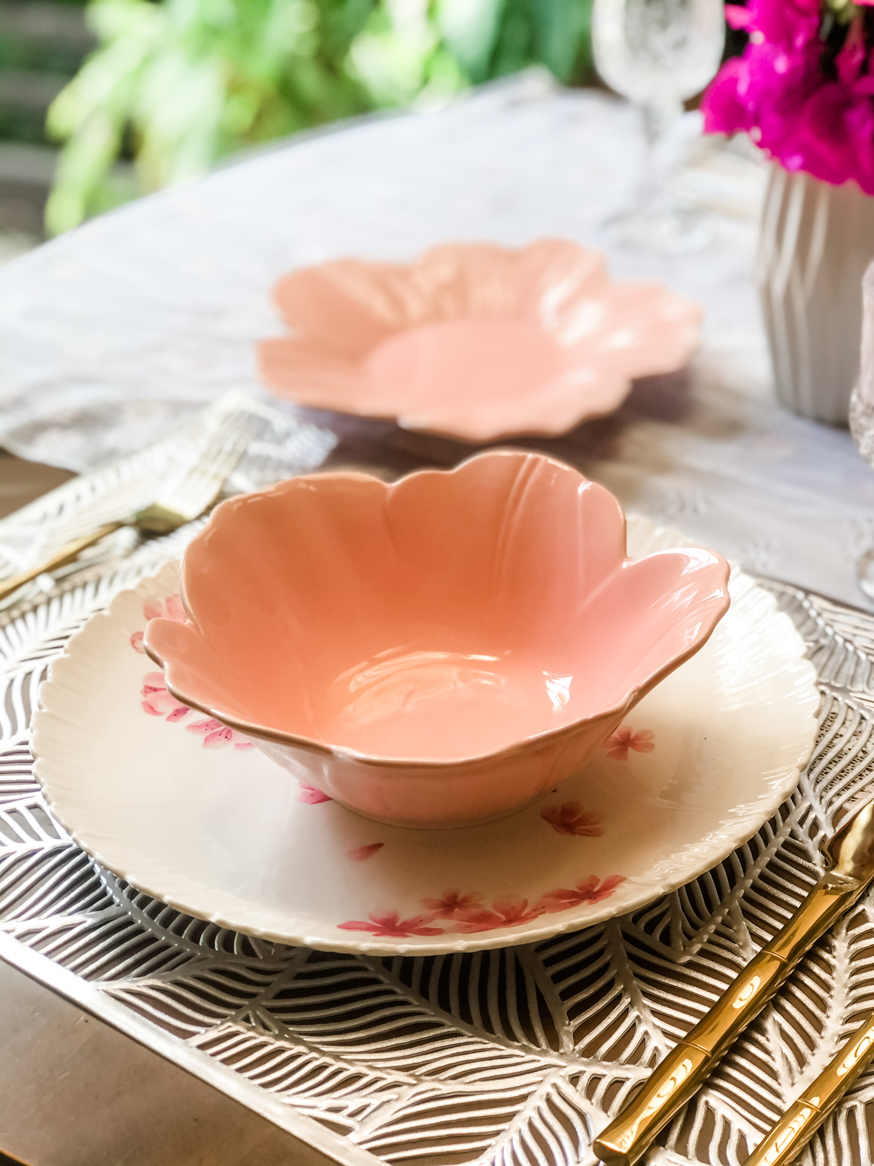 Elle Flower Plate and Bowl Set