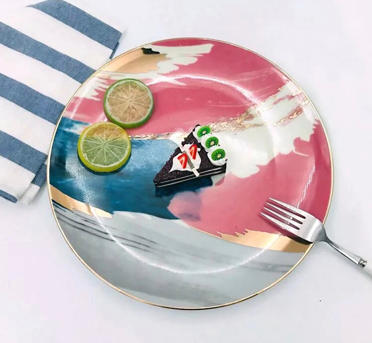 Abstract Splash Dinner Plates