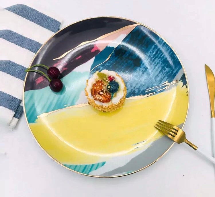 Abstract Splash Dinner Plates