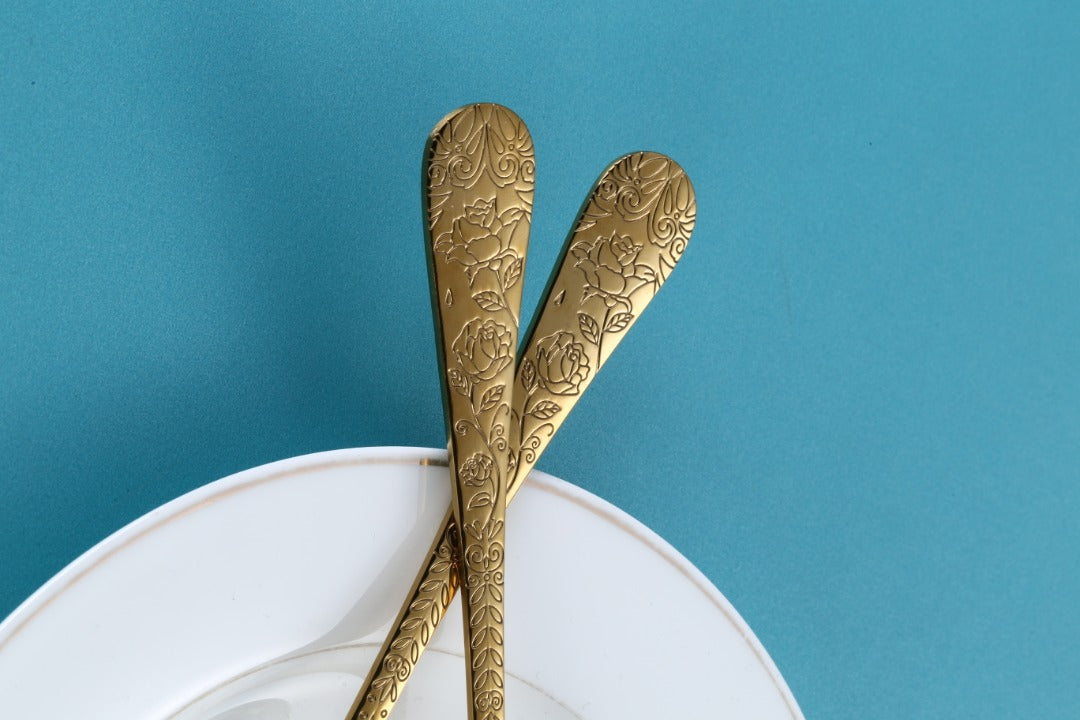 Ariana Flower Gold Cutlery Set