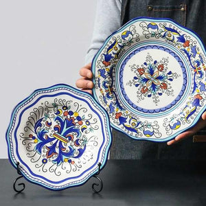 Blue Tile Dinner and Salad Plate Set