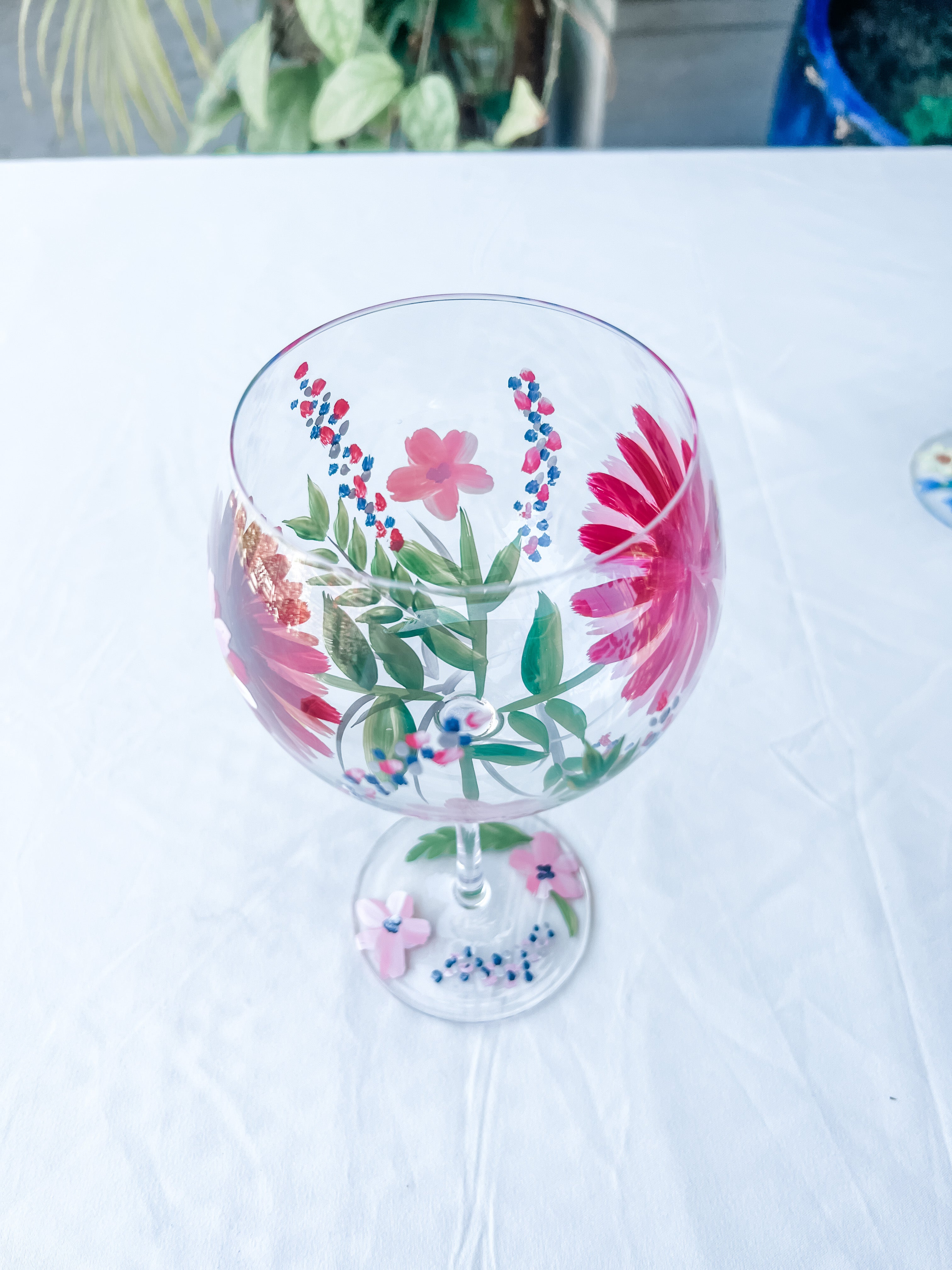 Marie Hand Painted Wine Glasses