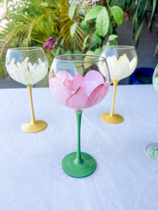 Pristine Hand Painted Wine Glasses