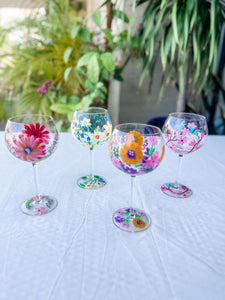 Marie Hand Painted Wine Glasses