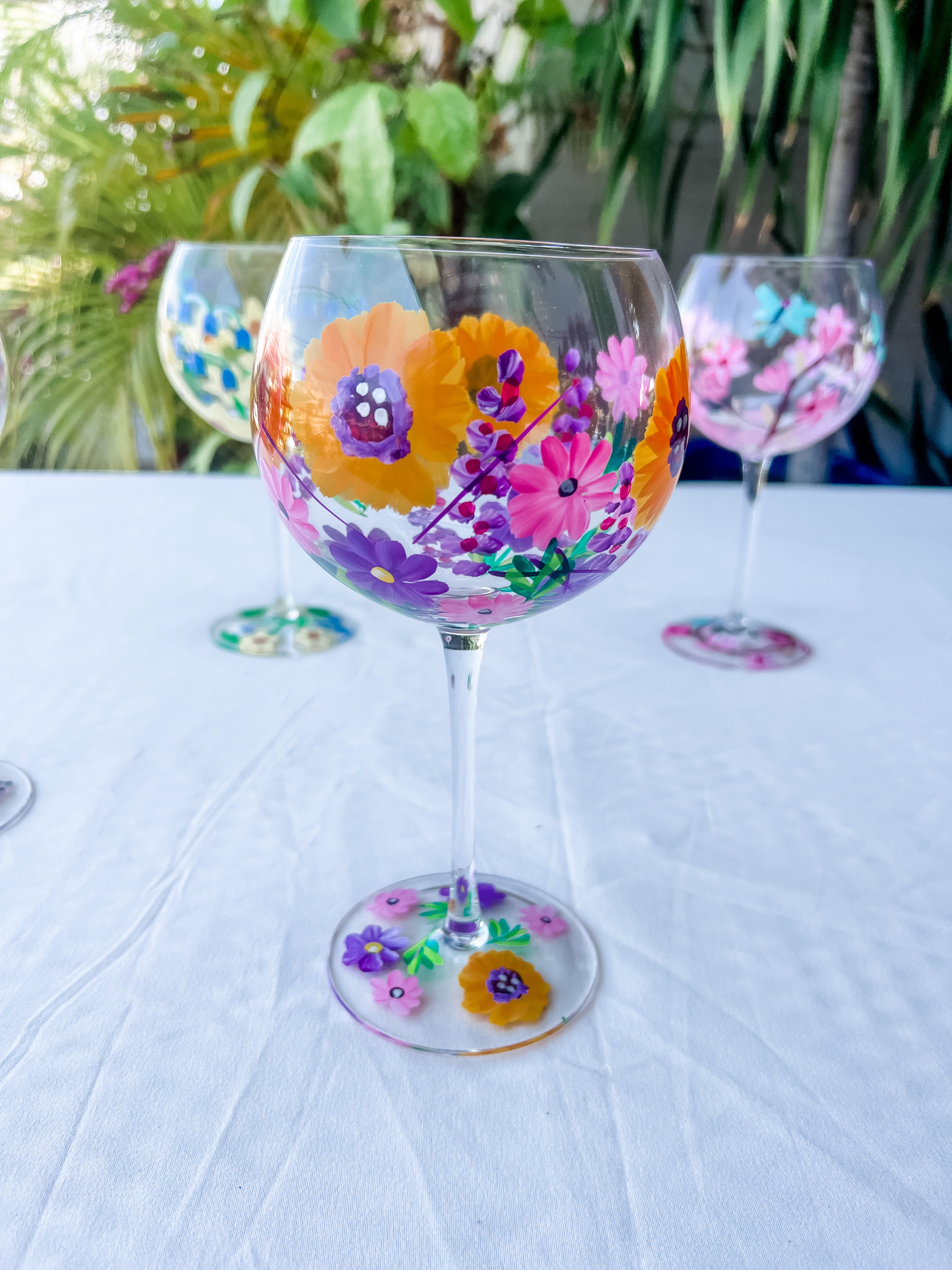 Hand painted glasses on sale