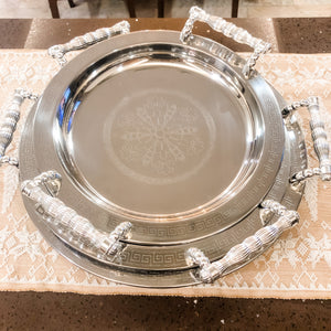 Vonnie Round Stainless Serving Tray Set