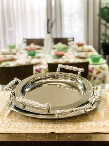 Vonnie Round Stainless Serving Tray Set