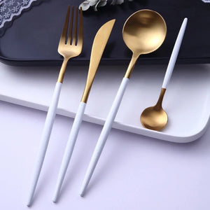 Arbi White Gold Cutlery Set