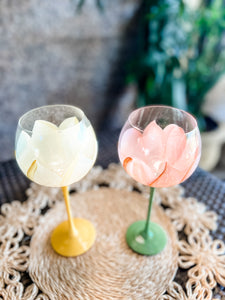 Pristine Hand Painted Wine Glasses