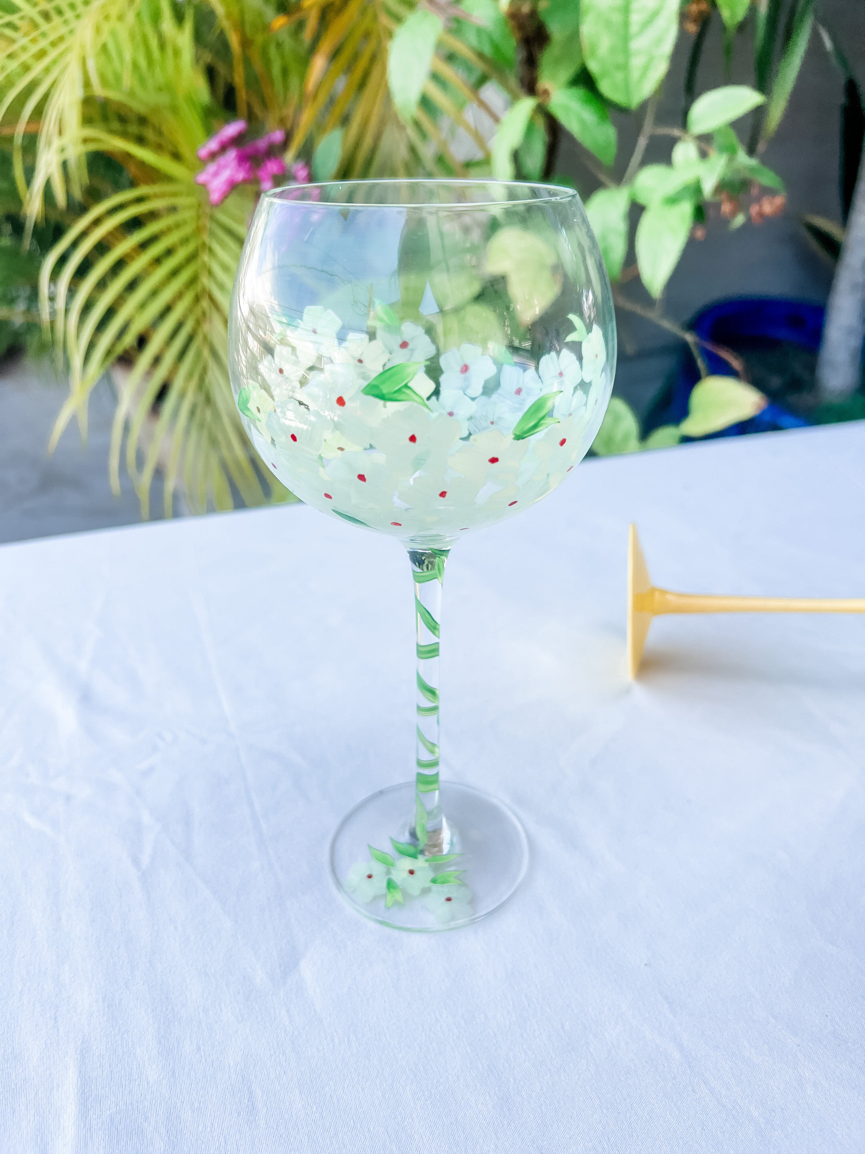 Pristine Hand Painted Wine Glasses